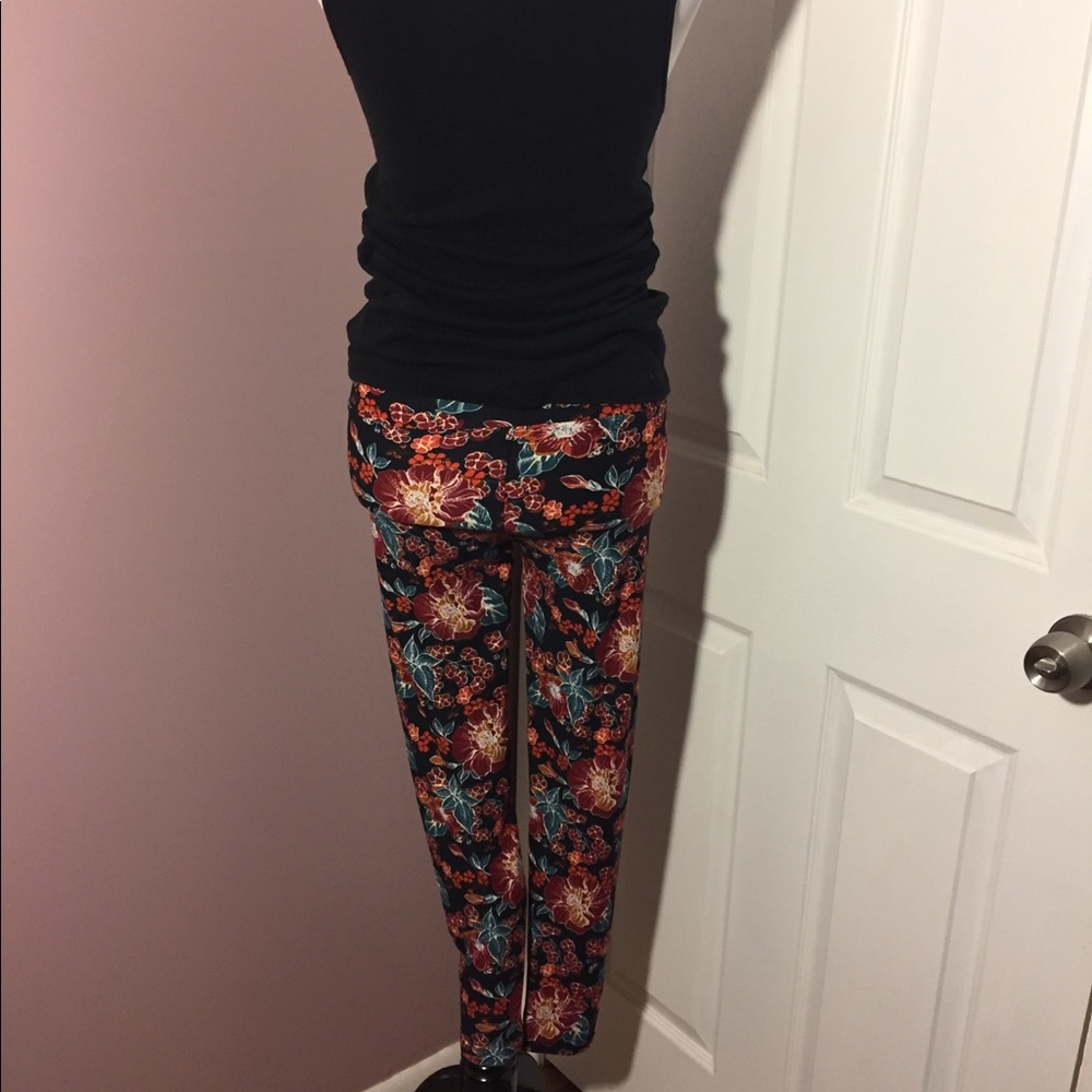 NWT LulaRoe OS Floral Print Leggings - Picture 6 of 8